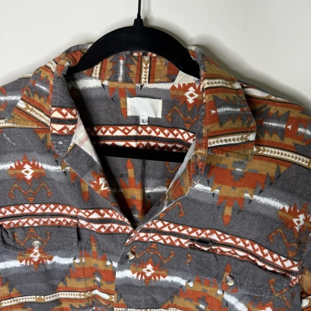 Geometric Patterned Button-Up Shirt